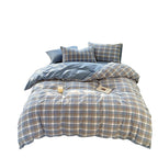 Cotton Dyed Washed Cotton Bedding Set Pure Cotton A Class Flat Sheet Quilt Cover Fitted Sheet Quilt Cover Three-Piece Set Striped