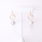 Pearl and Gold Circle Earrings