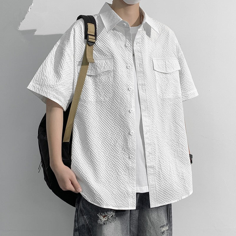 plus size  lightweight short sleeve shirt for men