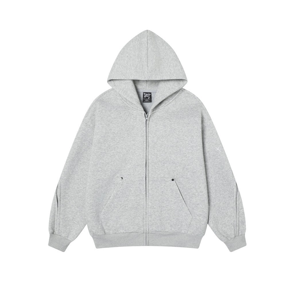 Splicing zipper hoodie for men