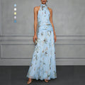 Strapless Printed Maxi Dress – Fitted Sleeveless Shape