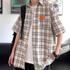 Checkered Short Sleeve Shirt for Men