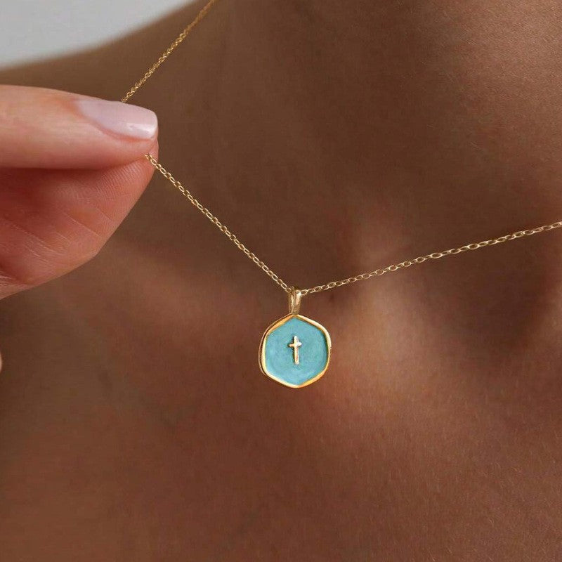 Drip Oil Cross Necklace Women's Cross