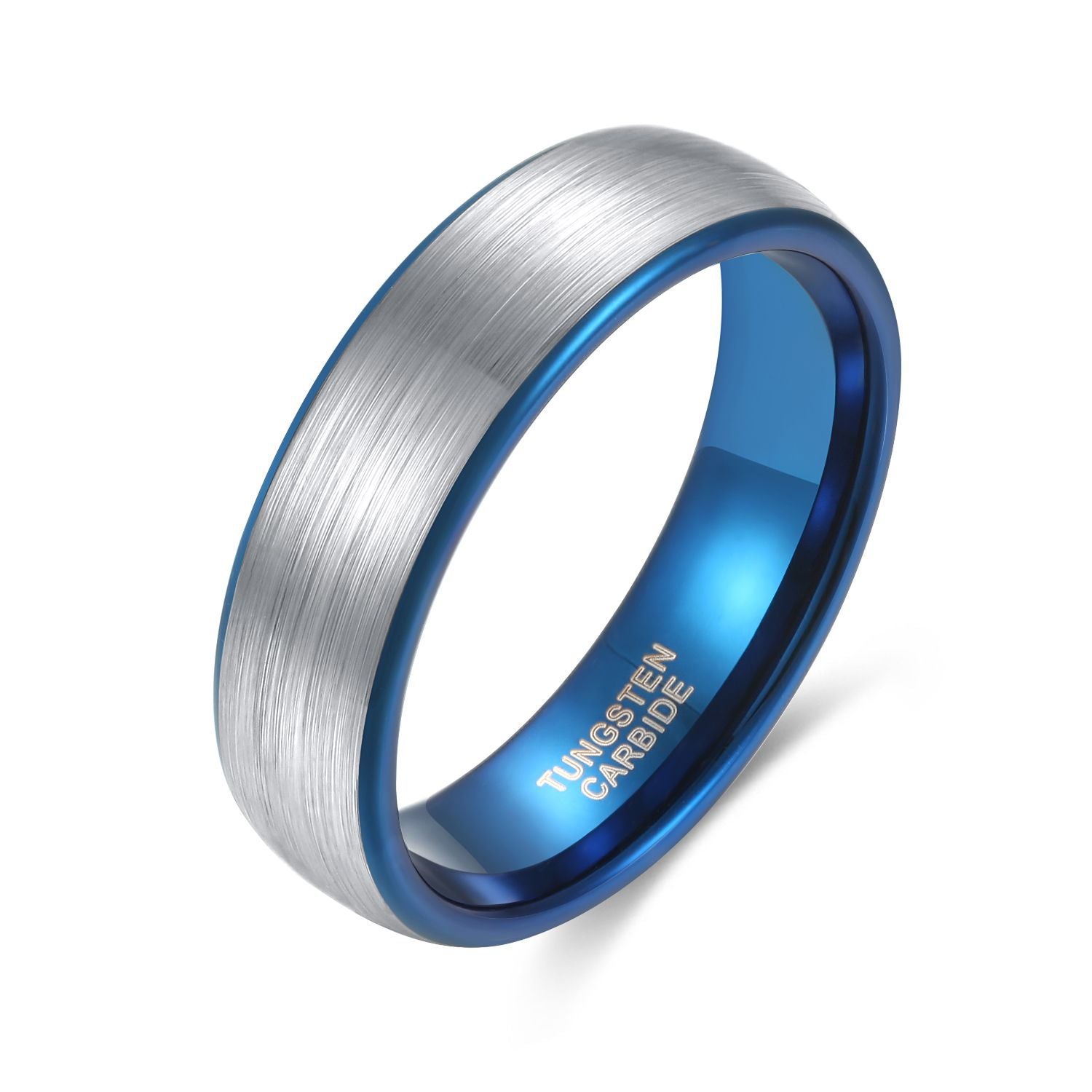 Double-tone Tungsten Steel Ring with 4mm to 8mm Beaded Pulling