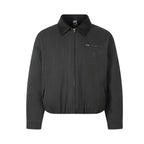Leather collar with cotton jacket for men