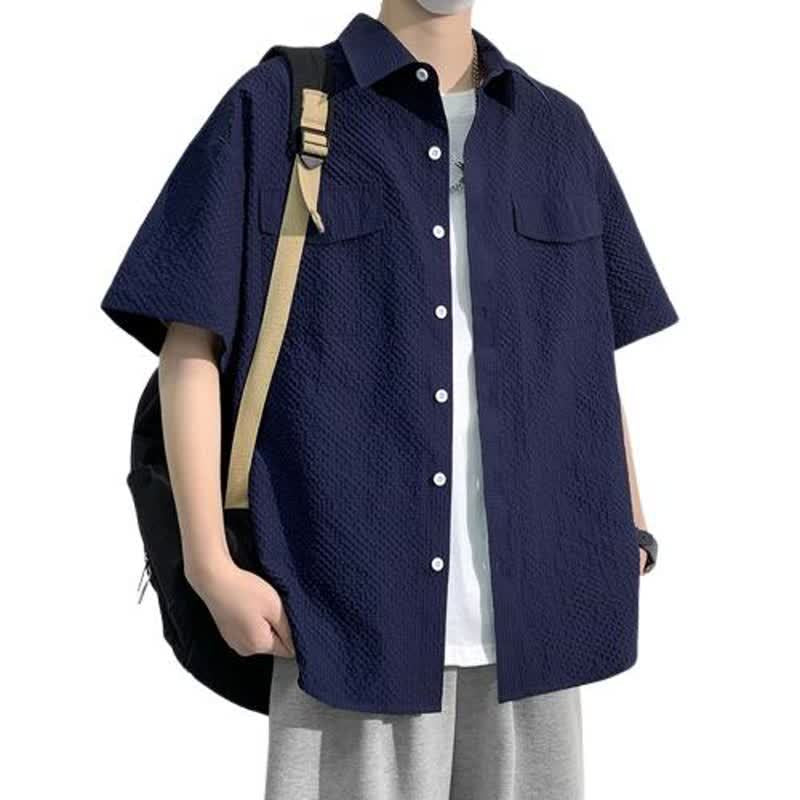 plus size  lightweight short sleeve shirt for men