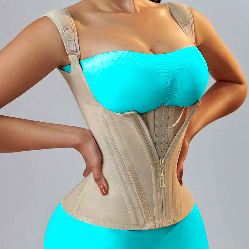 Steel-Boned Waist Training Vest — Double Layer Latex Shaper