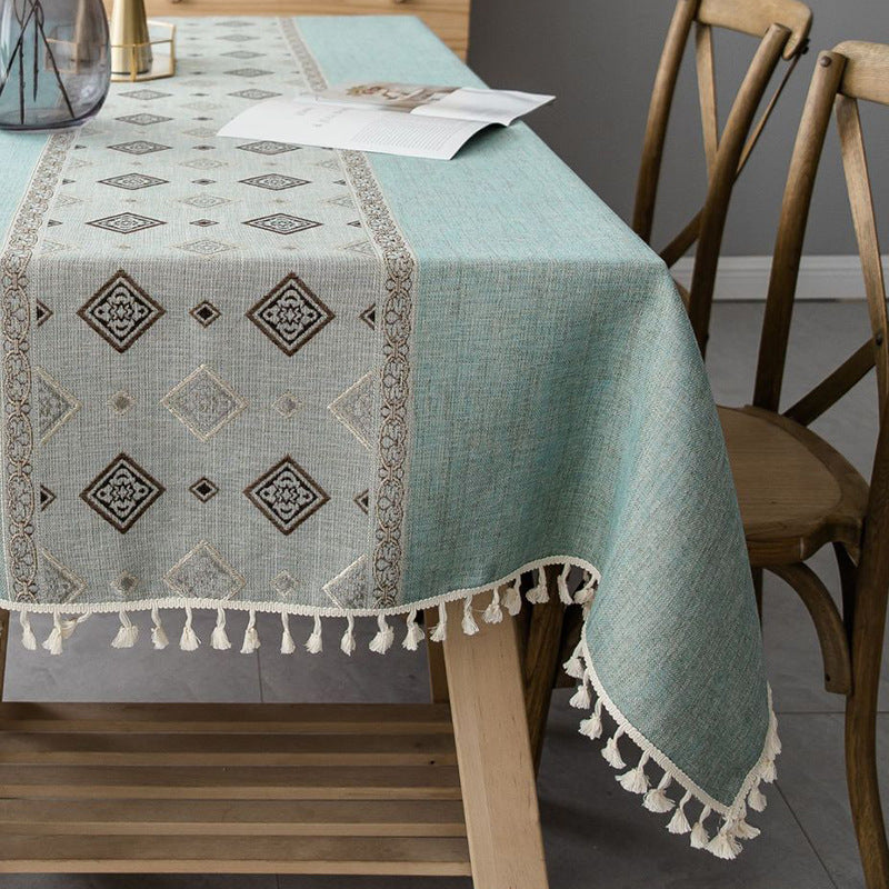 Linen Ethnic Style Linen Washable Tablecloth Pastoral Style Tablecloth Rectangular Table Flag Table Mat Tea Table Tablecloth