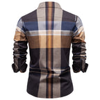 Plaid long sleeved shirt for men