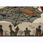 40inch  Round 1Pcs Halloween Lace Tablecloth Black Spider Web Lace Mantle for Halloween Party Decoraiton Background Decoration