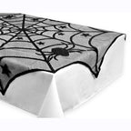 40inch  Round 1Pcs Halloween Lace Tablecloth Black Spider Web Lace Mantle for Halloween Party Decoraiton Background Decoration