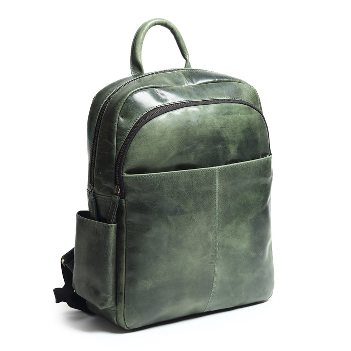 Luxury Italian Leather Backpack, Green