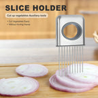 Onion Holder Slicer Vegetable Tools Tomato Cutter Stainless Steel Kitchen Gadget