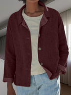 Women's Solid Color Casual Jacket - European Style | Versatile Layering Essential