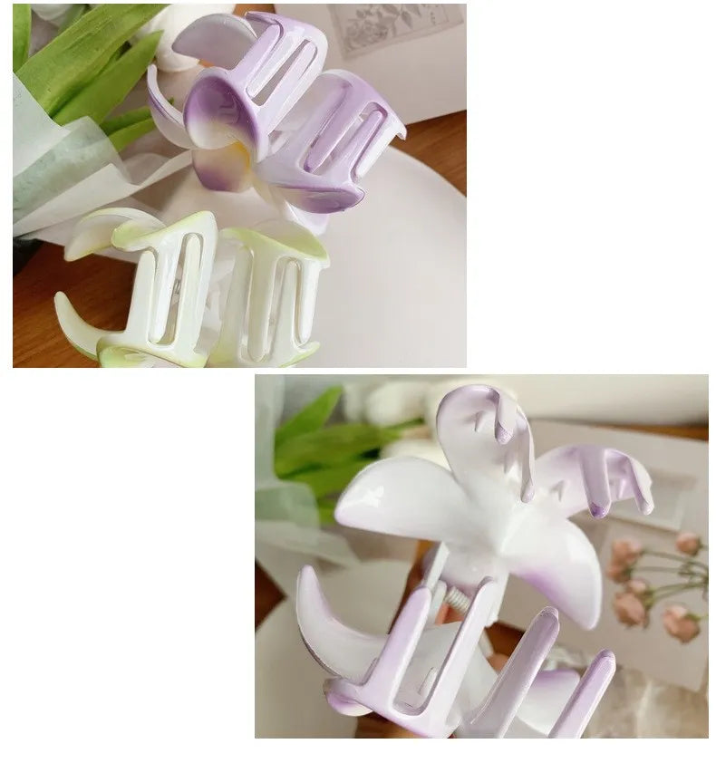 Muweordy Plumeria Flower Hair Claw Clip