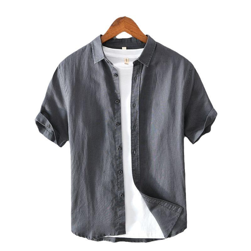 Summer Short Sleeve Linen Shirt For Men