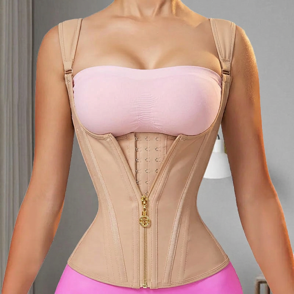 Steel-Boned Waist Training Vest - skin tone