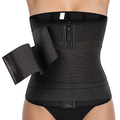 Zip-Up Corset Waist Trainer - black