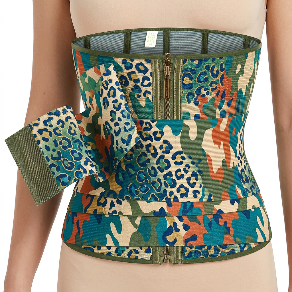 Zip-Up Corset Waist Trainer - multicolor