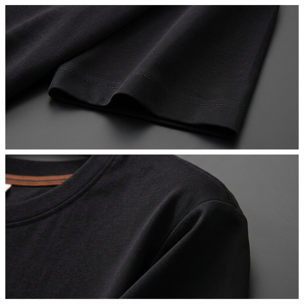 Round neck T-shirt for men - Deep Black