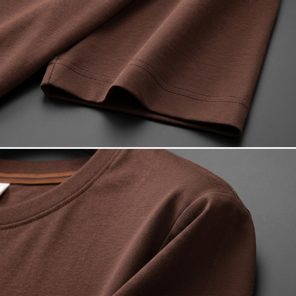 Round neck T-shirt for men - Cocoa Brown