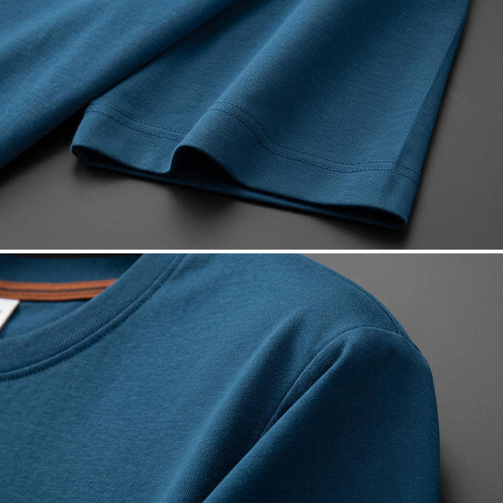 Round neck T-shirt for men - Deep Sea Blue