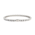 Men's Tennis Chain Bracelet - 3MM Steel Color Round White Diamond