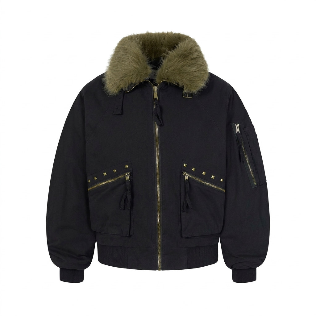 Cotton jacket for men - black