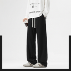 Loose Cuffed Sweatpants Men - black