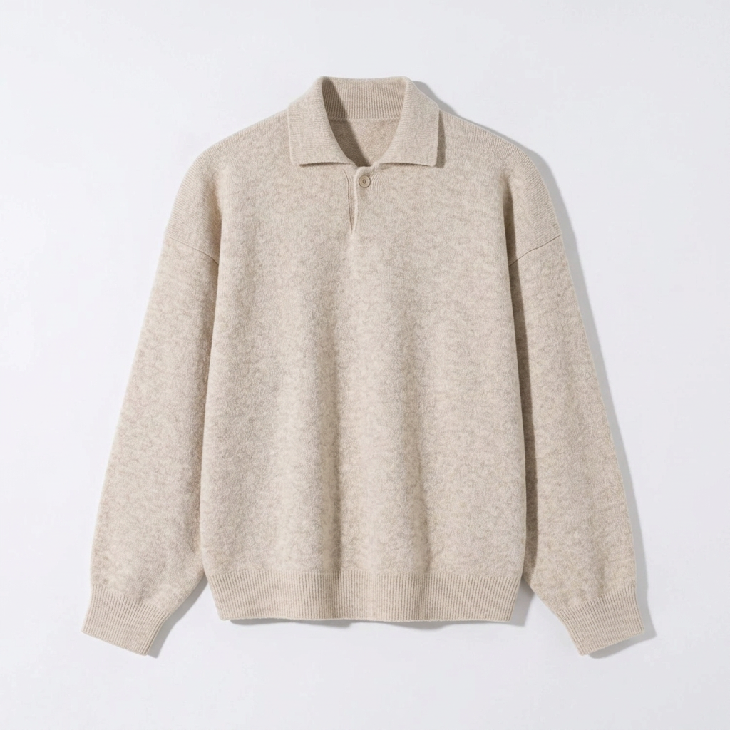 SmaColor Crewneck Sweater for Men - Oatmeal Color