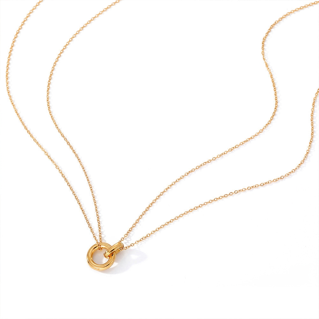 Double ring clavicle chain - Golden