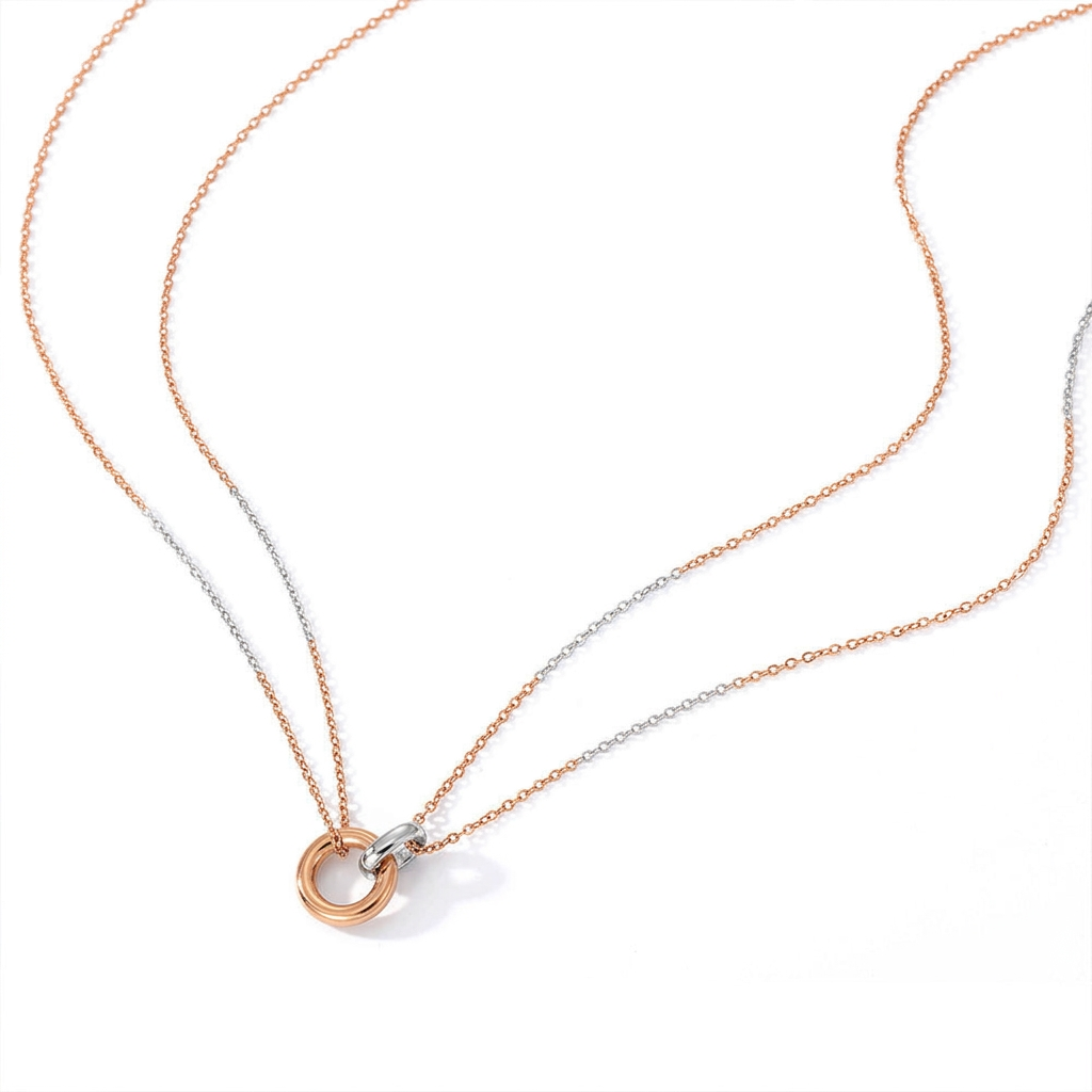 Double ring clavicle chain - Two-tone