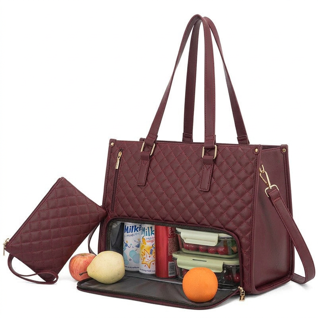 2-in-1 Travel Tote - Wine Red