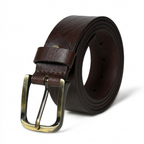 Vibrant Brown Pin Buckle Belt - Dark Brown