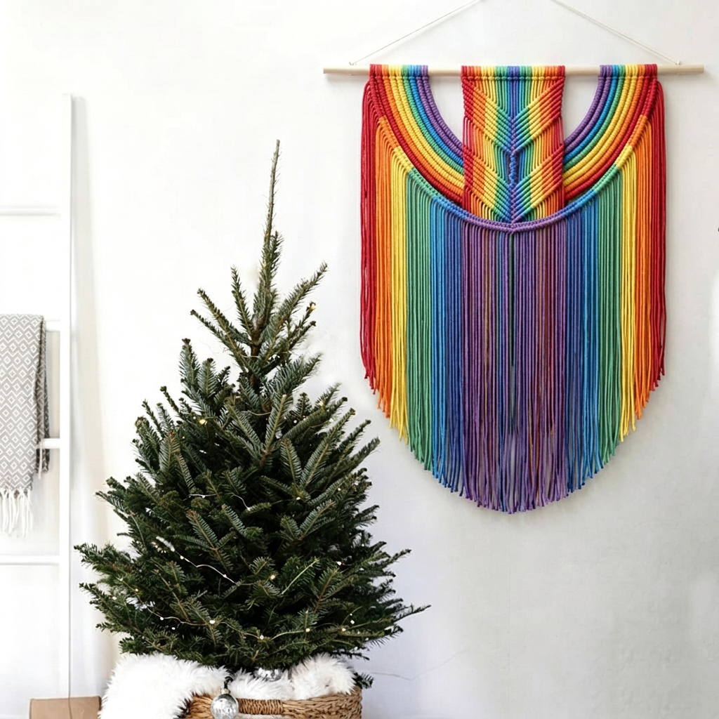 Handmade woven tapestry - multicolor