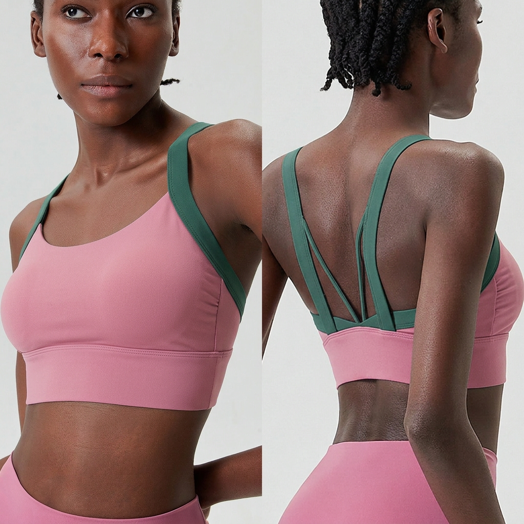 Sports bra - Encounter Pink Juniper Green